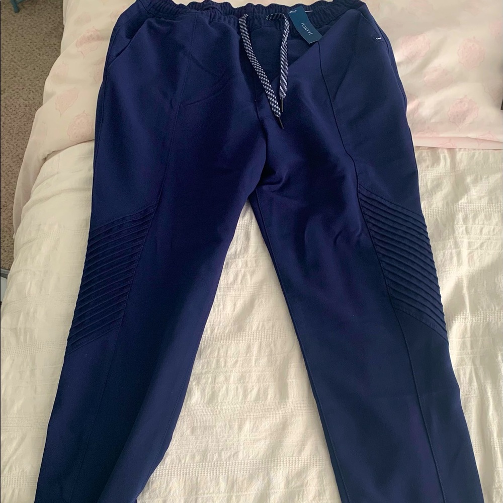 Jaanuu slim fit moto scrub pant in Navy